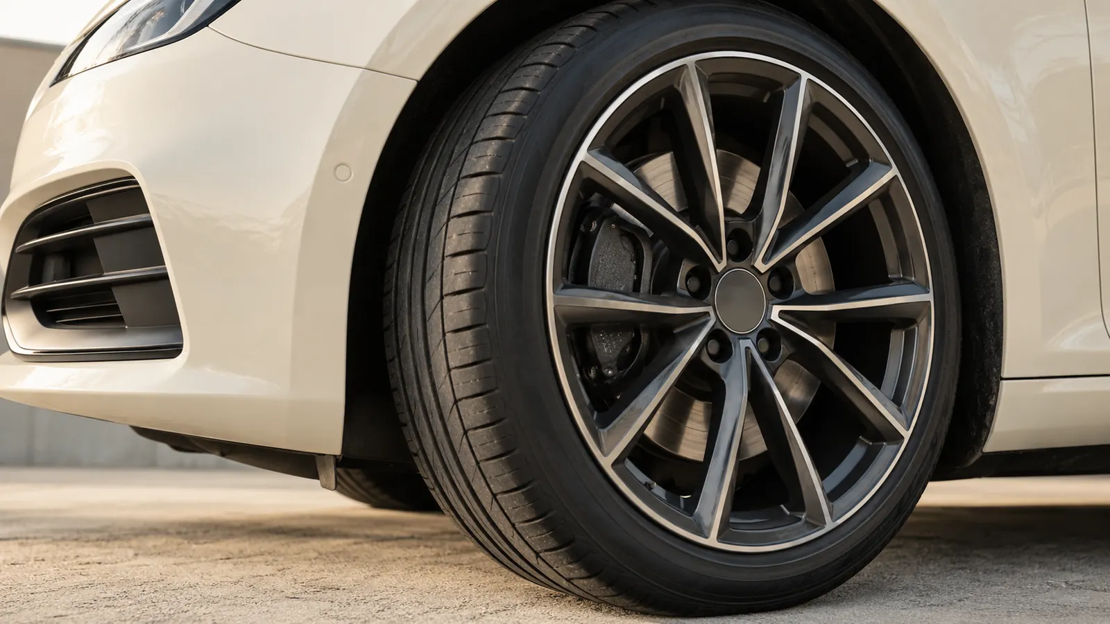 AI illustration of a car wheel and tyre